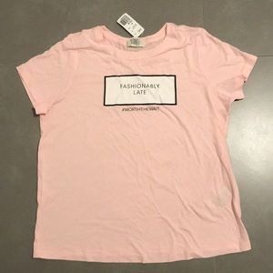 NWT F21 Fashionably Late Top